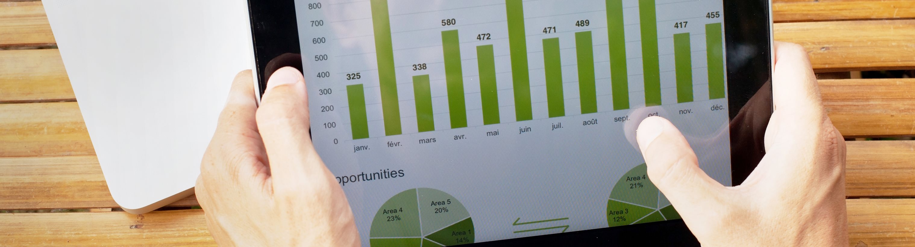 iPad zeigt Diagramme