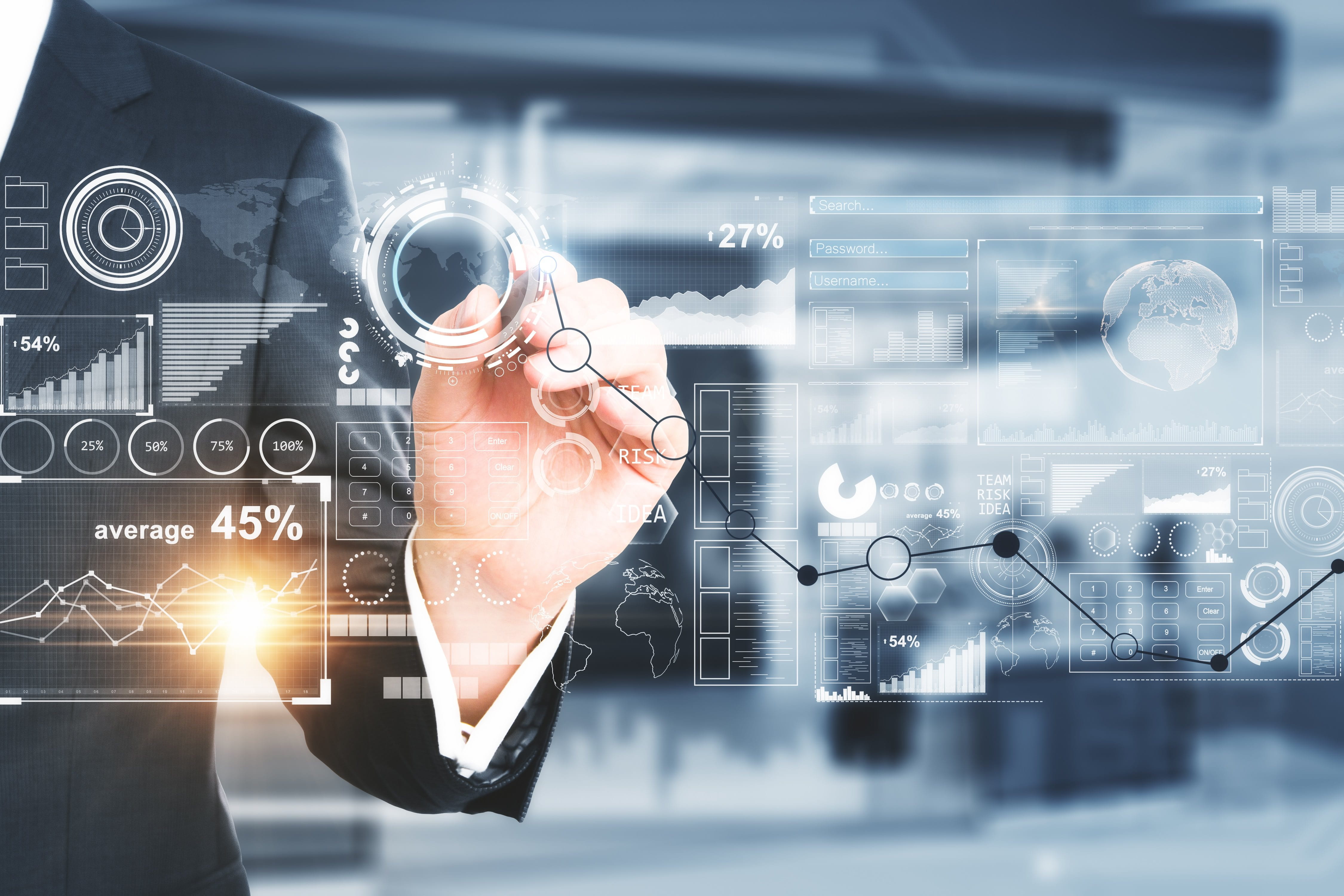 Privatmarktanlagen Display mit Grafiken