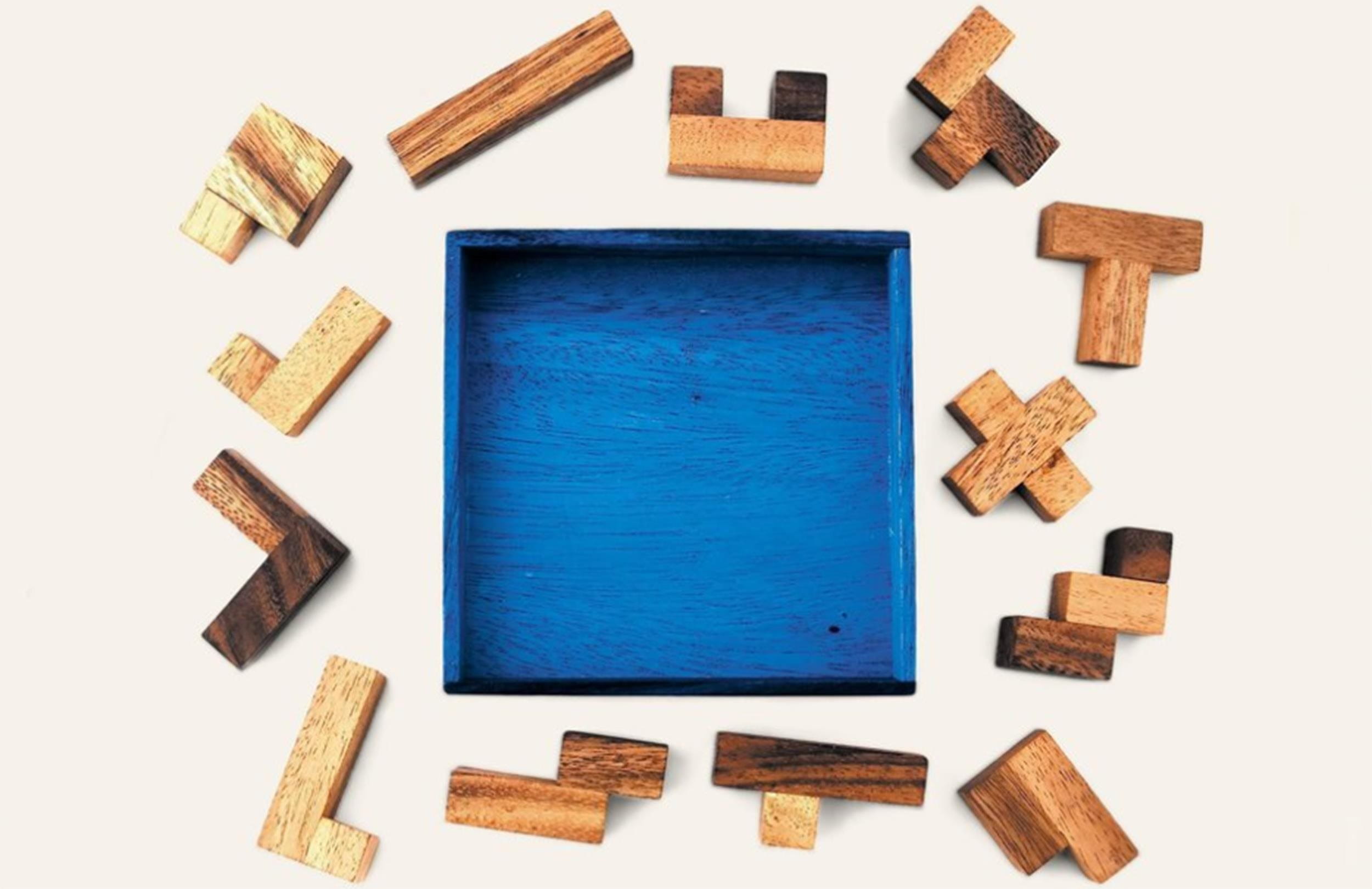 Puzzle aus Holzbausteinen