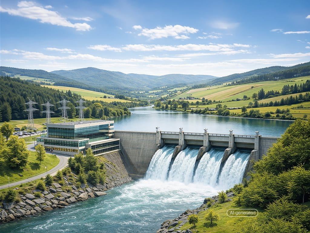 Wasserkraftwerk (KI generiert)