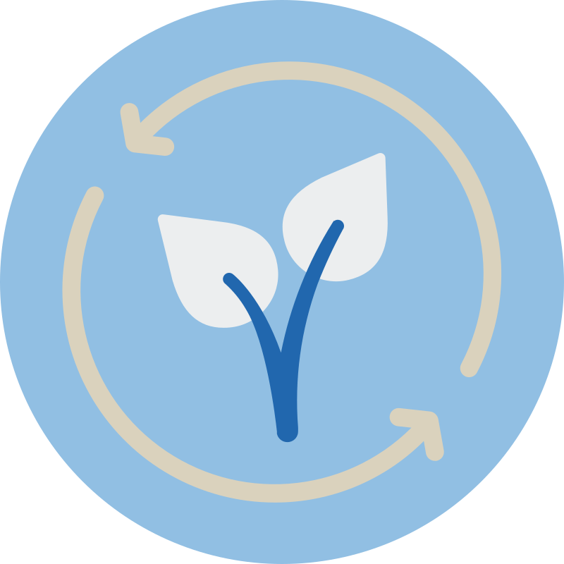 Piktogramm mit zwei Blättern und Pfeilen